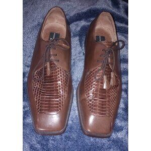 Georgio Brutini Private Collection Men's Brown Snake Skin Dress Shoes SZ 9